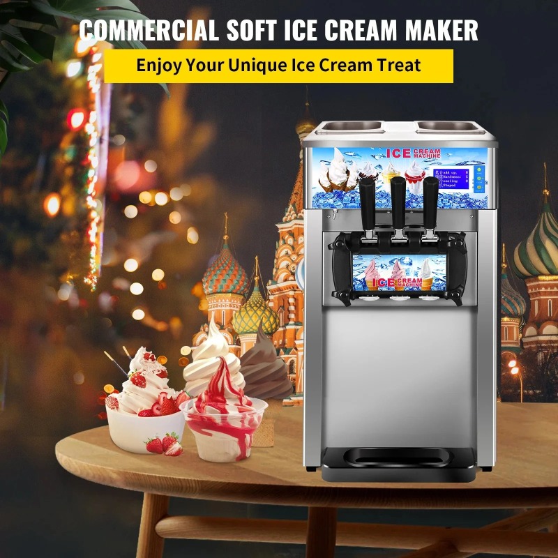 SIHAO 3-Flavor Commercial Soft - Soft Serve Ice Cream Machine review and price